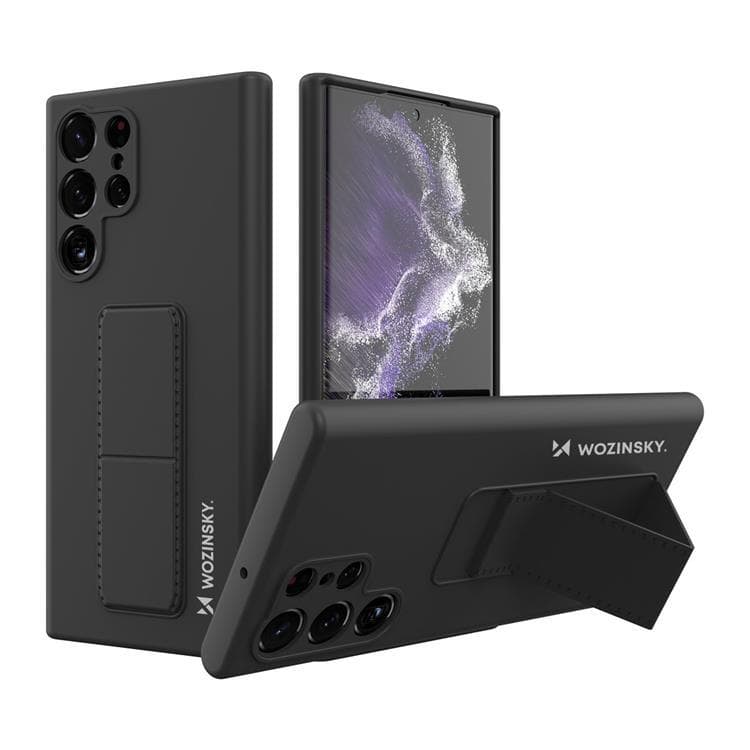 Wozinsky Galaxy S22 Ultra Skal Kickstand Silicone - Svart