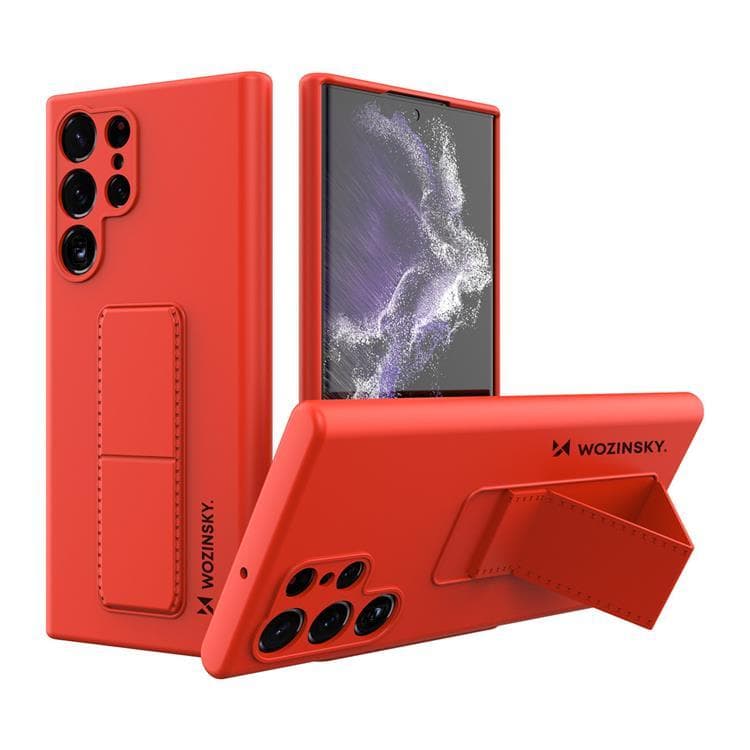 Wozinsky Galaxy S22 Ultra Skal Kickstand Silicone - Röd