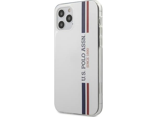 Us Polo Assn US Polo USHCP12MPCUSSWH Apple iPhone 12/12 Pro 6,1" dėklas telefonui baltos spalvos Tricolor Collection