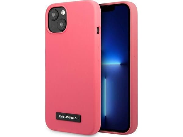 Karl Lagerfeld KLHCP13SSLMP1PI iPhone 13 mini 5.4 tuuman kovakotelo fuksia/fuksia silikonilevy fuksia/fuksia