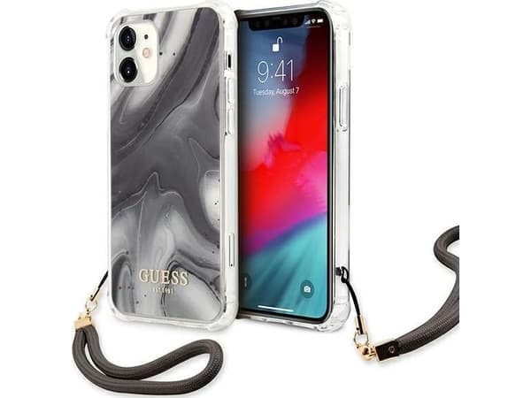 Guess GUHCP12SKSMAGR iPhone 12 mini5.4" gray hardcase Marble Collection