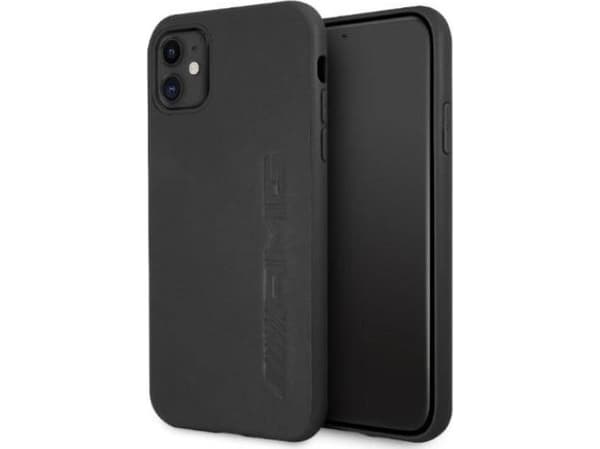 Mercedes AMG AMHCN61DOLBK iPhone 11 6,1 tum svart hårt fodral, läder hot stamp