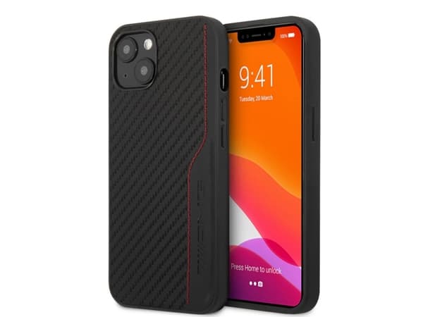 Mercedes AMG AMHCN61GSEBK iPhone 11 6,1 tommer svart/svart hardt deksel med preget lær