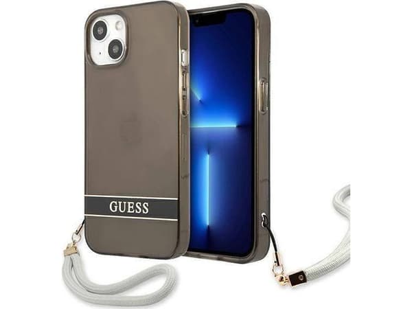Guess GUHCP13SHTSGSK iPhone 13 mini 5.4 svart/svart hardt etui gjennomsiktig Stap
