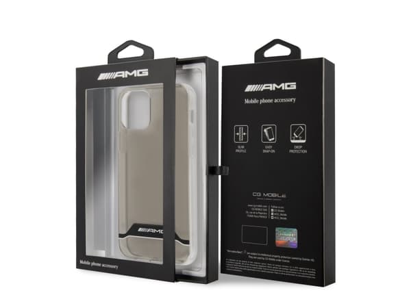 Mercedes Benz Apple iPhone 12 / 12 Pro Mercedes AMG-deksel Electroplate Black&White (AMHCP12MTCBW) gjennomsiktig