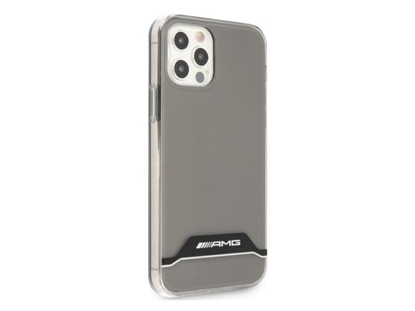 Mercedes Benz Apple iPhone 12 / 12 Pro Mercedes AMG-deksel Electroplate Black&White (AMHCP12MTCBW) gjennomsiktig