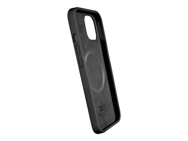 PURO Icon Mag - Baksidesskydd för mobiltelefon - MagSafe-kompatibilitet - flytande silikon - svart - för Apple iPhone 13 mini