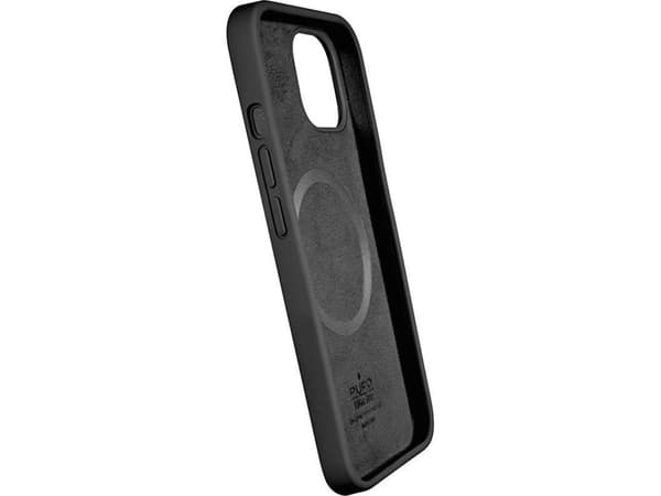 PURO Icon Mag - Baksidesskydd för mobiltelefon - MagSafe-kompatibilitet - flytande silikon - svart - för Apple iPhone 13