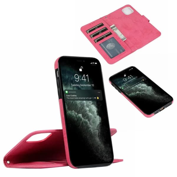Suede magnetisk deksel til iPhone 13 Pro med magnetlås. Rosa One-size