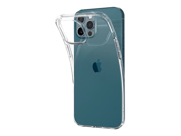 Spigen Liquid Crystal - Baksidesskydd för mobiltelefon - termoplastisk polyuretan (TPU) - CrystalClear - för Apple iPhone 12, 12 Pro