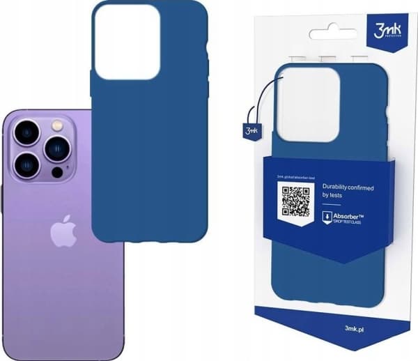 iPhone 14 Pro Max-deksel fra 3mk Matt Case-serien - blå