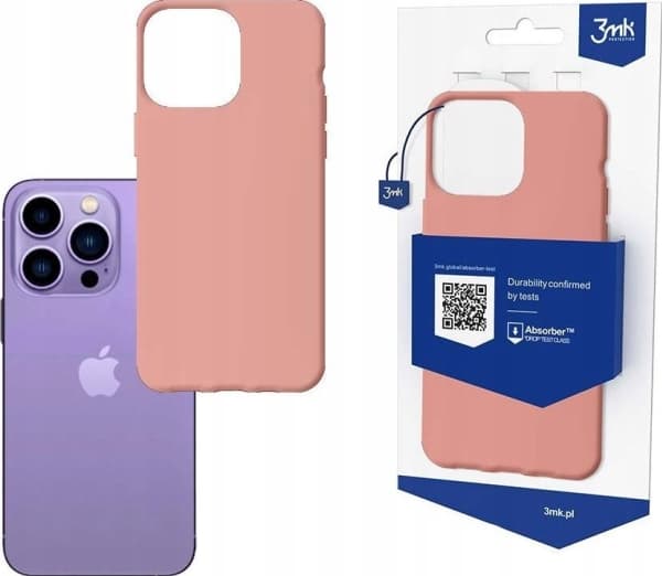 iPhone 14 Pro-deksel fra 3mk Matt Case-serien - rosa