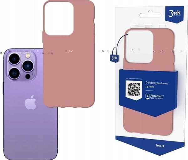 iPhone 14 Pro Max-deksel fra 3mk Matt Case-serien - rosa