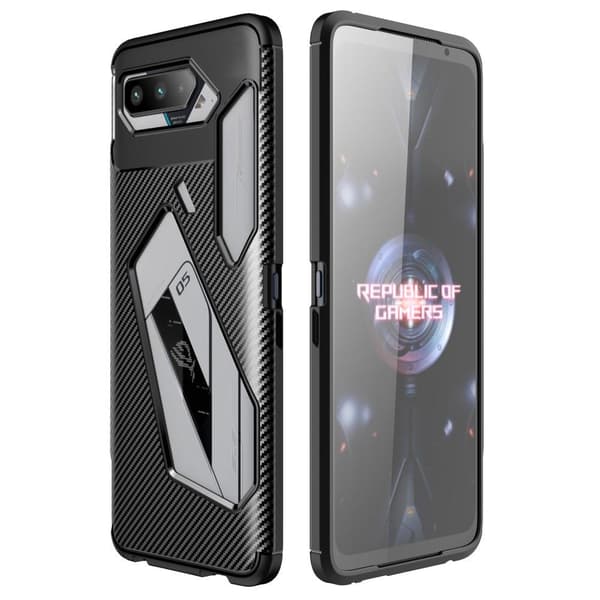 Asus ROG Phone 5 TPU Karbonfiber Tekstur - Svart