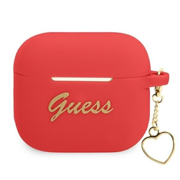 Guess AirPods 3 Skal Silicone Charm Heart - Röd