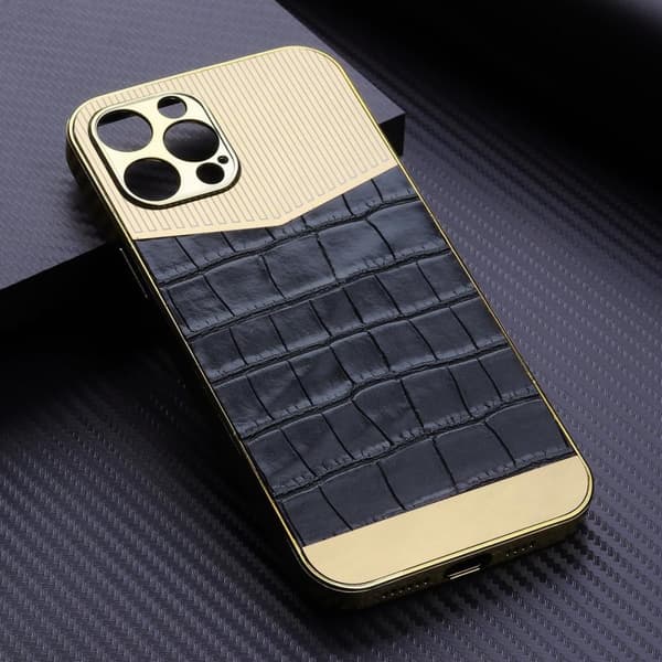 iPhone 13, Pro & Max electroplated shell with luxury vegan leather 13