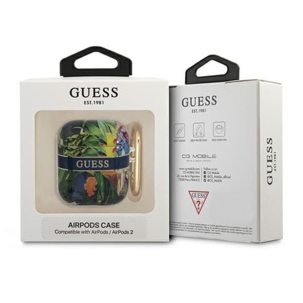 Guess AirPods Skal Flower Strap Collection - Blå