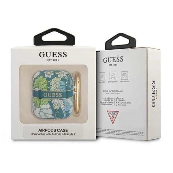 Guess AirPods Skal Flower Strap Collection - Grön