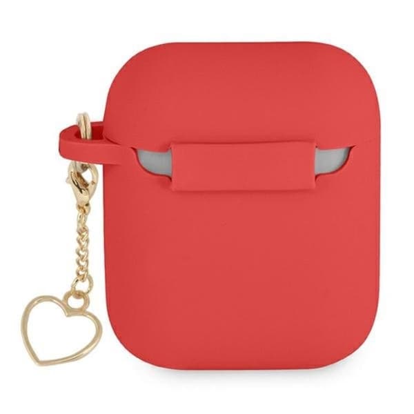 Guess AirPods Skal Silicone Charm Heart - Röd