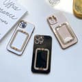 Miniatyrbilde 1 av 9: iPhone 13 Pro case handle with strass diamonds stand black white pink