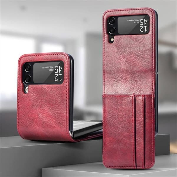 Samsung Galaxy Z FLIP 3 - wallet shell cover vegansk læder