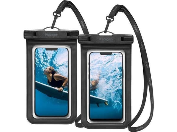 Spigen A601, Vannsportsaktiviteter, Smarttelefon, Sort, Gjennomsiktig, Klikkspenne, IPX8