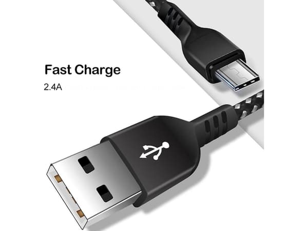 Maclean micro USB cable, Supporting Fast Charge 2.4A, Data Transfer, 5V/2.4A, Black, 2m long, MCE483