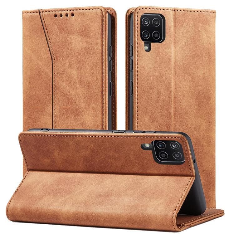 Galaxy A12 5G Plånboksfodral Magnet Fancy - Brun