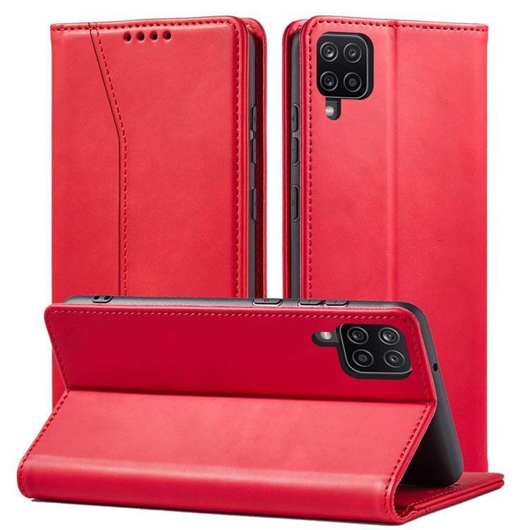 Galaxy A12 5G Plånboksfodral Magnet Fancy - Röd