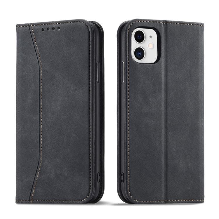 iPhone 12 Plånboksfodral Magnet Fancy - Svart