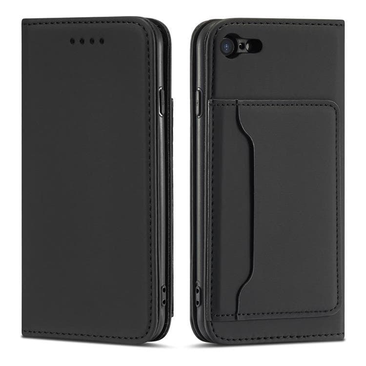 iPhone 7/8 SE 2022/2020 Plånboksfodral Magnet Stand - Svart