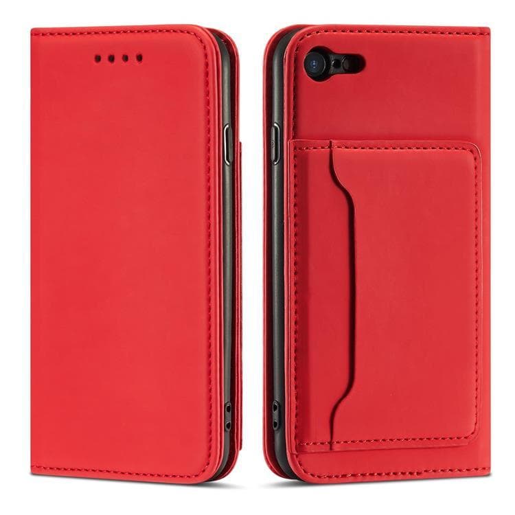 iPhone 7/8 SE 2022/2020 Plånboksfodral Magnet Stand - Röd