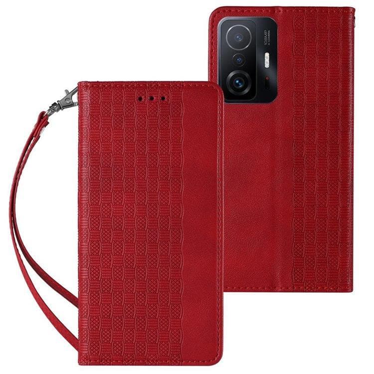 Galaxy A52s/A52 5G/A52 4G Plånboksfodral Magnet Strap - Röd