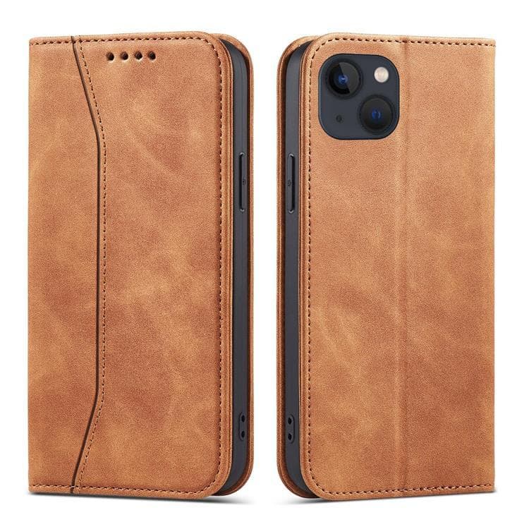 iPhone 13 Plånboksfodral Magnet Fancy - Brun