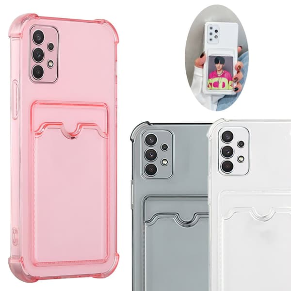 Samsung Galaxy A13 4G - Card Cover / Beskyttelse Transparent Pink