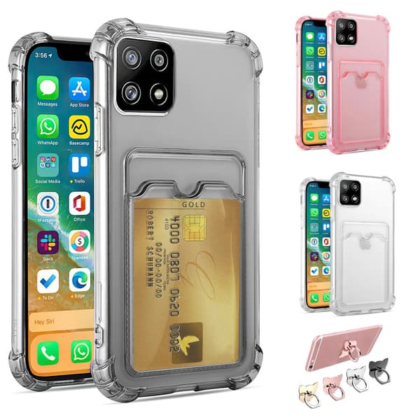 Samsung Galaxy A22 5G - Card Cover / Beskyttelse Transparent Grey