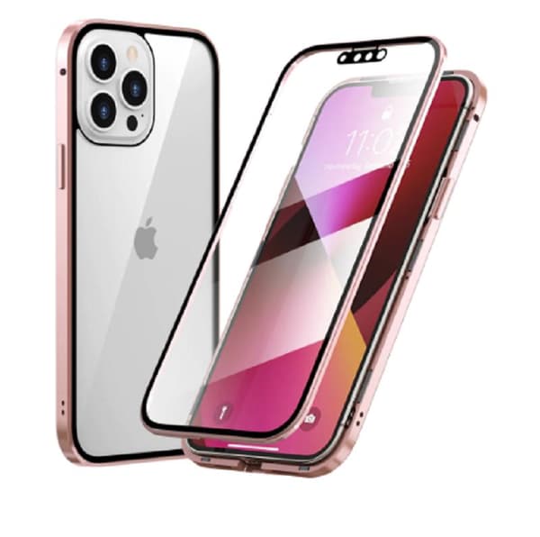 Magnetisk etui Dobbeltsidet hærdet glas til Iphone 13 mini