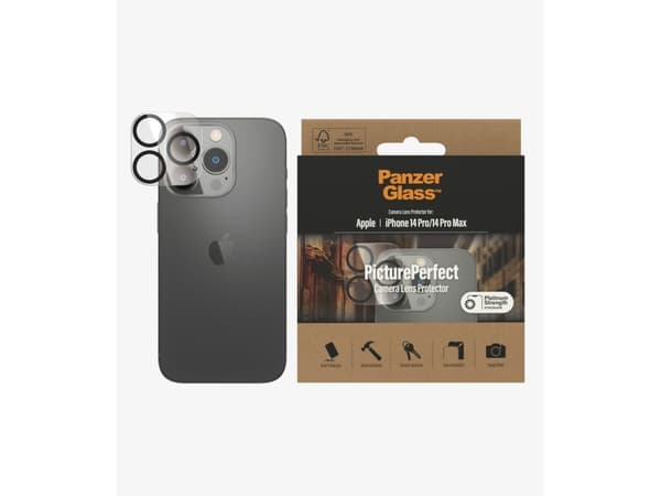 PanzerGlass™ | PicturePerfect - Objektiv beskyttelse for mobiltelefon - rammefarve sort | Apple iPhone 14 Pro/14 Pro Max