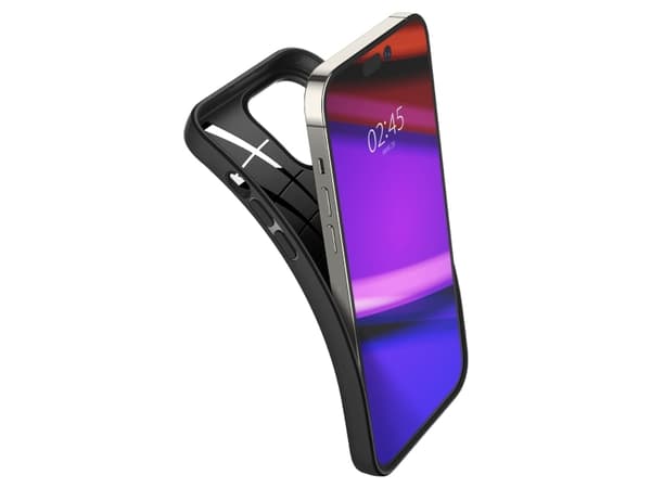 Spigen Core Armor - Baksidesskydd för mobiltelefon - termoplastisk polyuretan (TPU) - mattsvart - för Apple iPhone 14 Pro