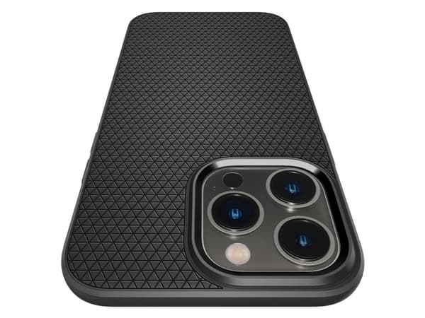 Spigen Liquid Air - Baksidesskydd för mobiltelefon - termoplastisk polyuretan (TPU) - mattsvart - för Apple iPhone 14 Pro