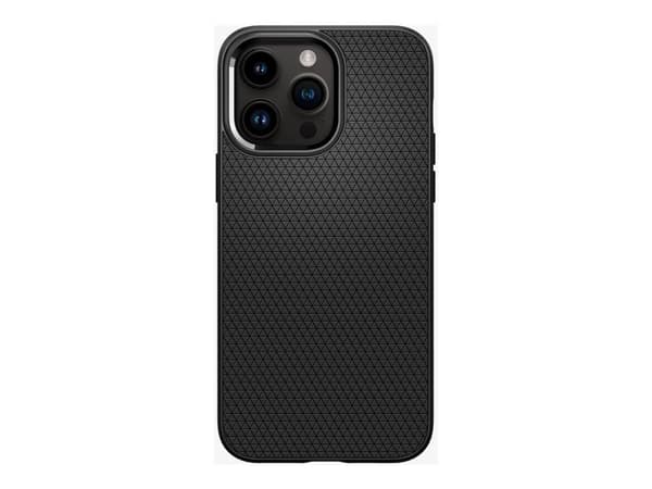 Spigen Liquid Air - Baksidesskydd för mobiltelefon - termoplastisk polyuretan (TPU) - mattsvart - för Apple iPhone 14 Pro