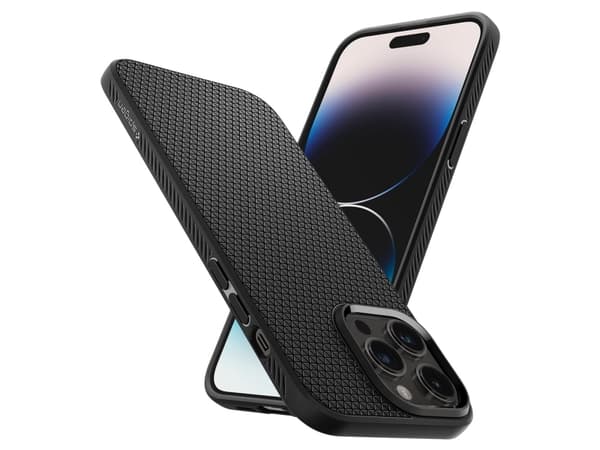 Spigen Liquid Air - Baksidesskydd för mobiltelefon - mattsvart - för Apple iPhone 14 Pro Max