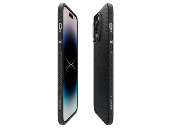 Spigen Liquid Air - Baksidesskydd för mobiltelefon - mattsvart - för Apple iPhone 14 Pro Max