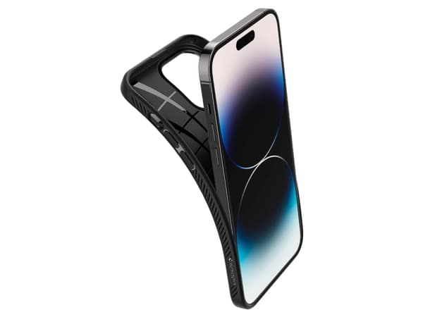 Spigen Liquid Air - Baksidesskydd för mobiltelefon - mattsvart - för Apple iPhone 14 Pro Max