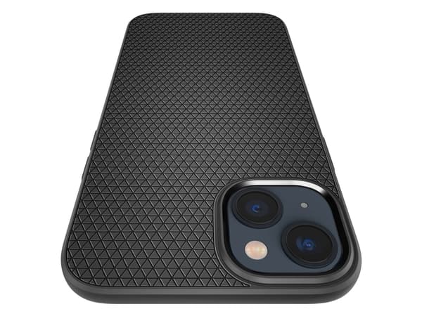 Spigen Liquid Air - Baksidesskydd för mobiltelefon - termoplastisk polyuretan (TPU) - mattsvart - för Apple iPhone 14