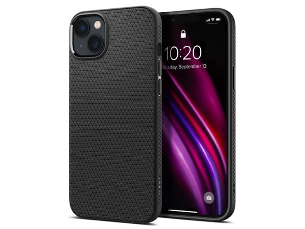 Spigen Liquid Air - Baksidesskydd för mobiltelefon - termoplastisk polyuretan (TPU) - mattsvart - för Apple iPhone 14