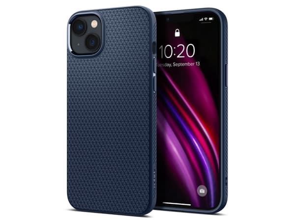 Spigen Liquid Air - Baksida till mobiltelefon - termoplastisk polyuretan (TPU) - marinblå - för Apple iPhone 14