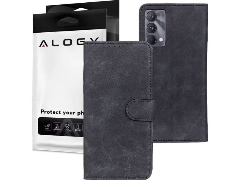 Alogy Flip phone case magnetic leather wallet for Realme GT Master Edition Global Black universal