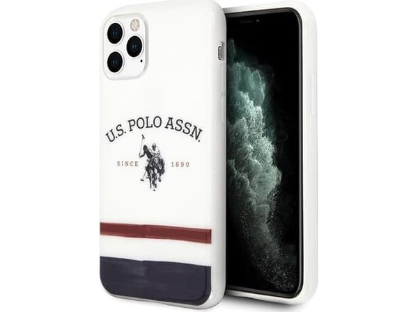 Deksel Us Polo Assn US Polo USHCN65PCSTRB iPhone 11 Pro Max Hvit/Hvit Tricolor Pattern Collection