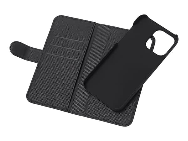 DELTACO - Vikbart fodral för mobiltelefon - gummerad - svart - för Apple iPhone 14 Pro